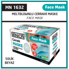 Meltblownlu Cerrahi Maske Beyaz 50'lik