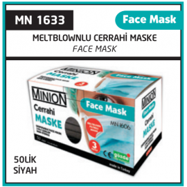 Meltblownlu Cerrahi Maske Siyah 50'lik